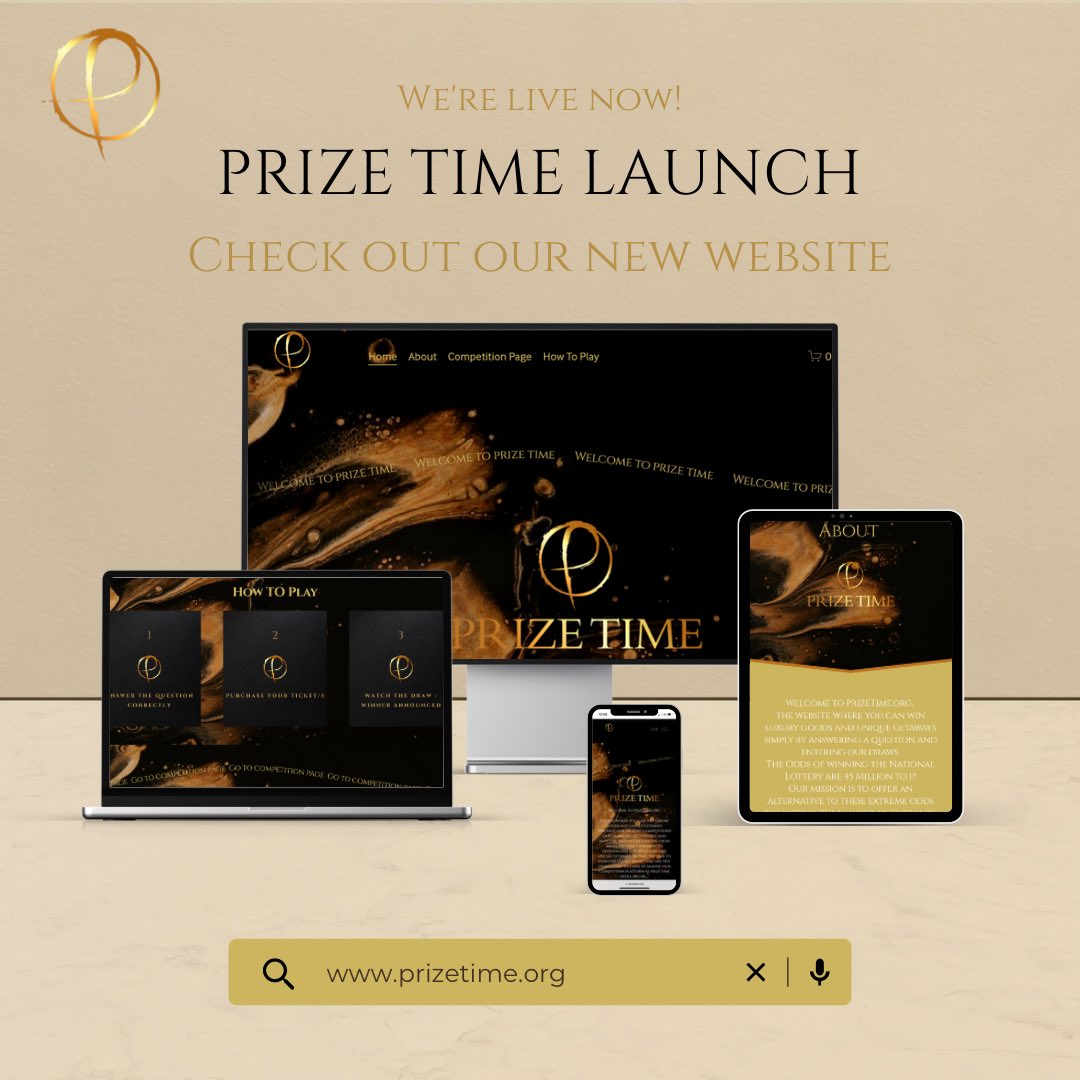 PrizeTime_'s tweet photo. We are live!

Our website is now live and our first amazing competition is ready to enter!

We aim to bring you carefully constructed unique competitions
https://t.co/NOkhm7qfU5

Website design by 
https://t.co/f2dr8of95i

#websitelaunch #competition #prizetime #win #Rugby https://t.co/OTaZlvqcEI