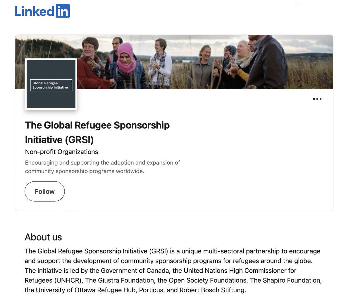 We have exciting news to share! 🎉

The GRSI is now on LinkedIn! Connect with us there, and together we can share our knowledge and experience to advance #CommunitySponsorship.

Follow us on LinkedIn:
linkedin.com/company/the-gl…