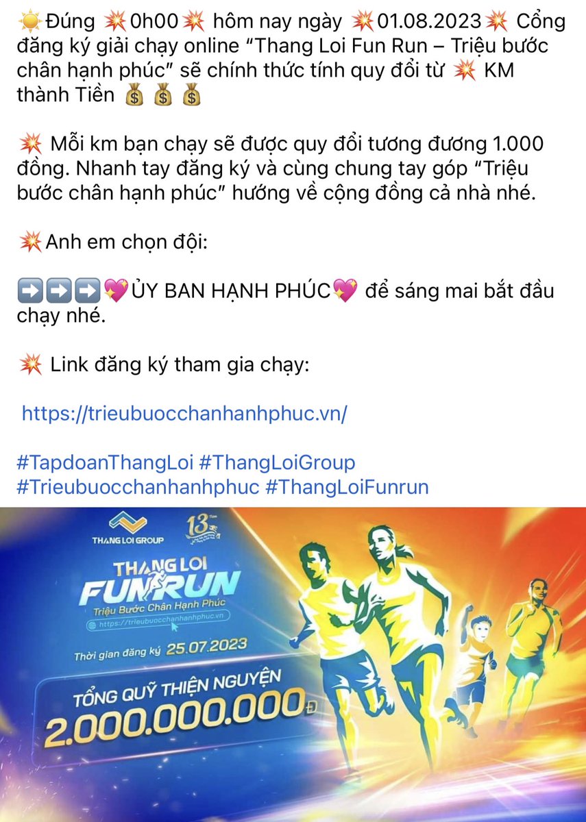 itsthaole's tweet photo. Tải Strava về cùng chạy thôi
Với mỗi Km chạy của người tham gia sẽ đóng góp 1.000 đ/km nhằm gây quỹ thiện nguyện, thực hiện các hoạt động an sinh xã hội, hỗ trợ trẻ em nghèo vượt khó, người có hoàn cảnh đặc biệt tại nhiều địa phương trên cả nước. https://t.co/HaKkEmhHE8