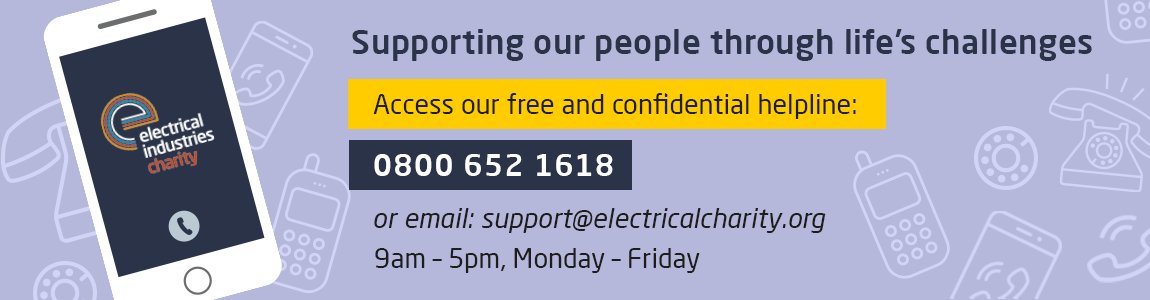At the Electrical Industries Charity, we care about your mental wellbeing. Our dedicated helpline and counselling services are here to provide support and guidance when you need it most. You're not alone—reach out to us today.

bit.ly/3LzYktM  

#charity #donate #EIC
