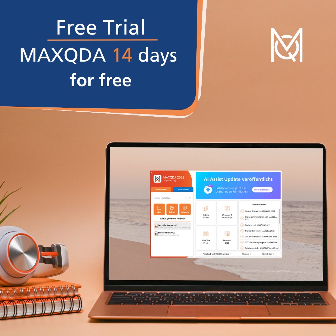 VerbiSoftware's tweet image. 🔍 Try MAXQDA completely free now. Access a 14-day trial and discover how it can simplify your life. 🤩 
No obligations, no risks - try it today. 
#SoftwareTrial #TryForFree #14DaysGratis

Free trial: maxqda.com/trial