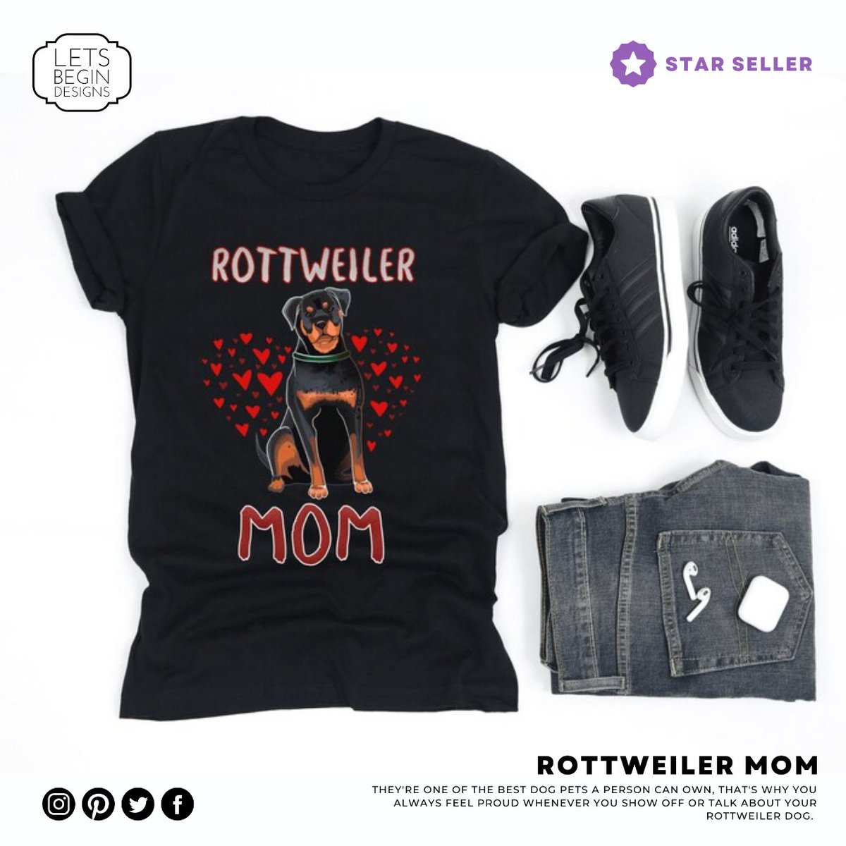 LetsBeginDes's tweet photo. Celebrate the love and loyalty of Rottweiler moms with our 'Rottweiler Mom' t-shirt! 🐾❤️ Show off your pride for being a dedicated and caring mom to your beloved Rottweiler.🌟🐶

#RottweilerMom #DogMomLife #RottweilerLove #TeeForRottweilerMoms https://t.co/oEksgMdyyU