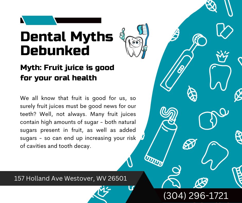 hillearydds's tweet photo. Fruit juice isn't all what you may have thought! #HillearyFamilyDentistry #DentalMythsDebunked https://t.co/4kmmUcz6xx