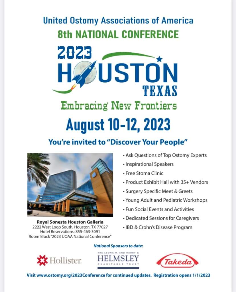 ShayHarAnn's tweet photo. Almost time for the @UOAA conference. Make sure to check me out on the session: "Ostomates are from Saturn, Medical Providers are from Jupiter" 

#ostomy #ileostomy #crohns #ibd #uoaa #conference #Texas https://t.co/37AqXxbtmi