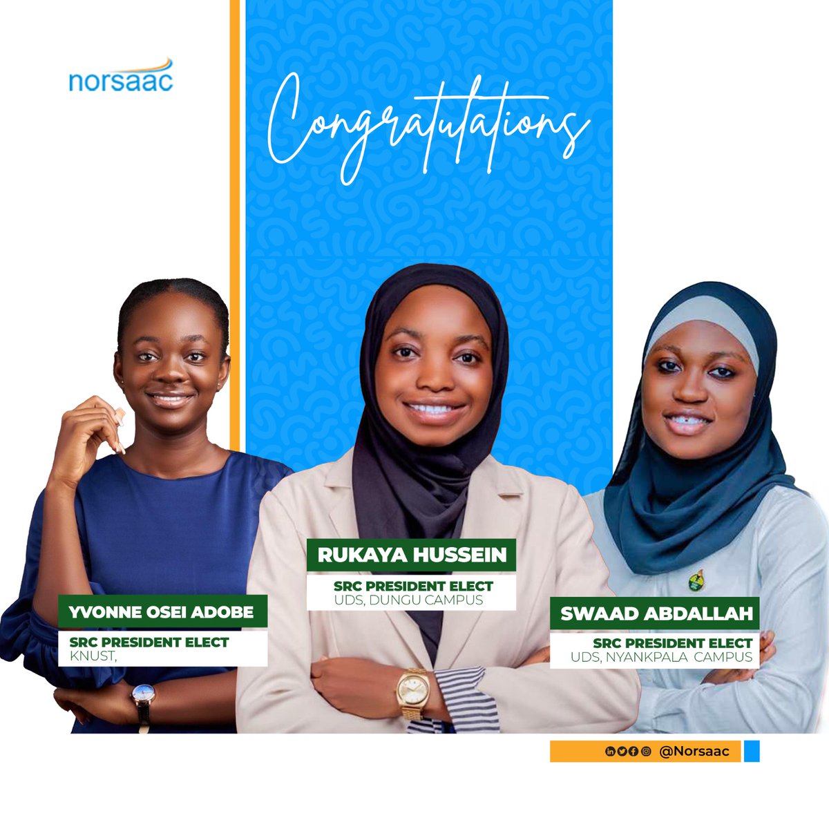 norsaac's tweet photo. Congratulations to these young females. 
Rising to such positions means a lot to other young girls growing who have similar. 

Continue to be the light, hope and inspiration to other girls.

#GirlsTakeover #empoweringyounggirls #GirlsLeading #girlsleadership https://t.co/fx9xunqb2d