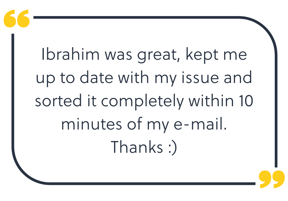 📣 Shout-out to Ibrahim Hassan, one of our incredible 1st Line Engineer!

We are thrilled to share some fantastic feedback from one of our delighted clients! 

Ibrahim's dedication and expertise have once again left a lasting impression. 

#ClientFeedback #ServiceExcellence