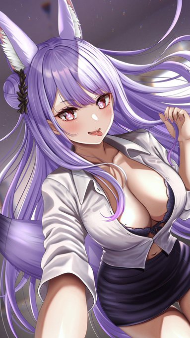 「ねぇ💜早く!」って腕を掴むエチエチVチューバーのお姉さん💜 #なつめ絵巻 