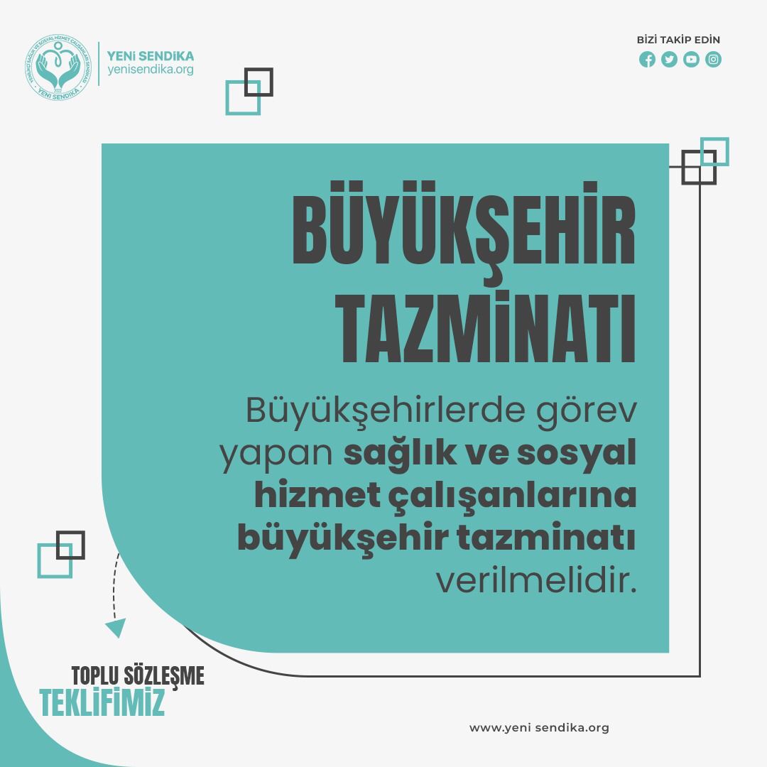 #YeniSendikaTeklifi  Büyükşehir Tazminatı İstiyoruz!