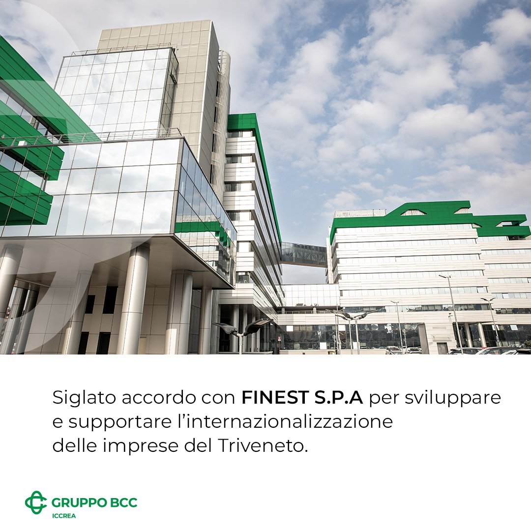 Il Gruppo BCC Iccrea ha firmato un accordo con <a href="/FinestPN/">FINEST</a> per supportare investimenti nei #mercatiesteri delle imprese di Friuli Venezia Giulia, Veneto e Trentino-Alto Adige, a beneficio delle 16 #BCC del Gruppo coinvolte sul territorio.
Leggi qui: bit.ly/3DDEhaw