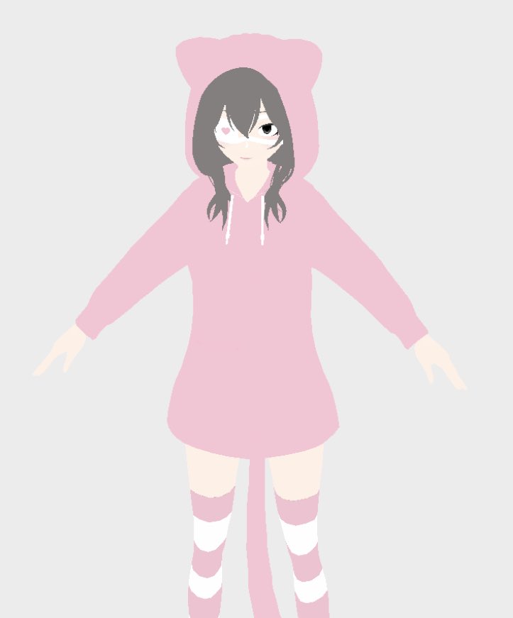 monkeyloverlee's tweet photo. @Vynne_Arachne @nalfunction my reference sheet isnt finished yet so i hope this 3d model i made its okay 🥲 she has no shoes just reg striped socks https://t.co/ehMG27yGj6