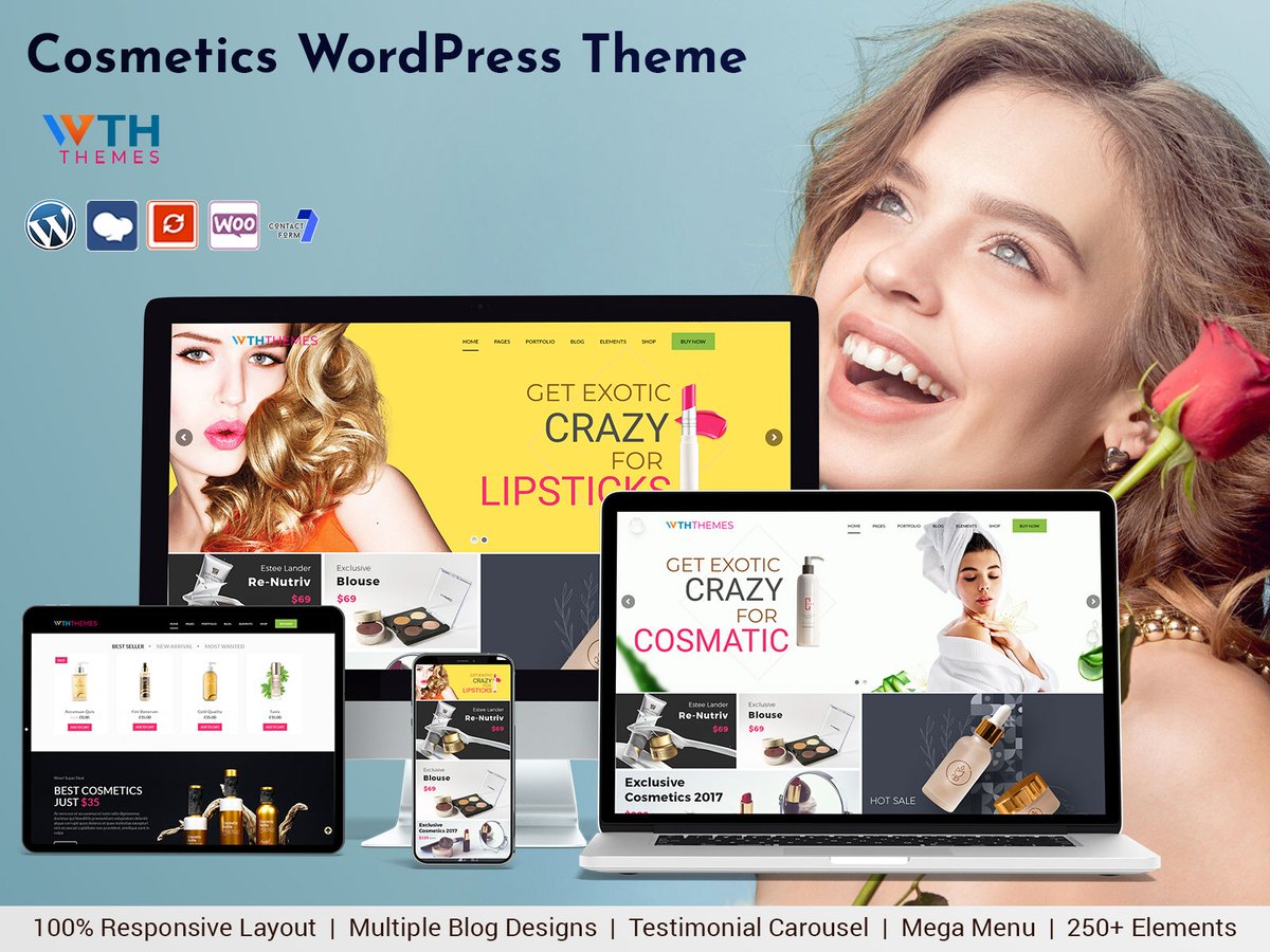 WordPress Theme for Cosmetics Website. Responsive Cosmetics WordPress themes Website with simple and cool features. 
.
Buy Now: wordpressthemeshub.com/product/respon…
.
#Cosmetics #CosmeticsWordPressTheme #CosmeticsTemplates #WordPressCosmeticsThemes #WordPresssThemes #WorPressTemplate