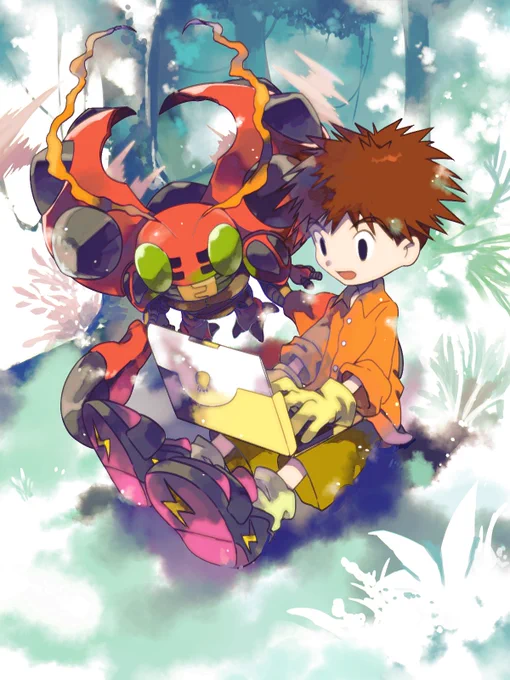 泉さんちの光子郎くんとテントモン過去絵ですが…#fanart #デジモン   #DigimonDay 