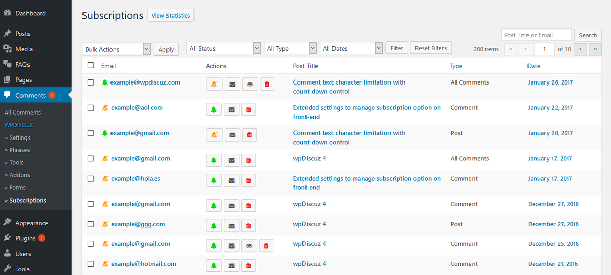 gVectors's tweet image. Monitor and manage all subscribers in the dashboard with the wpDiscuz – Subscription Manager addon! 
gvectors.com/product/wpdisc…