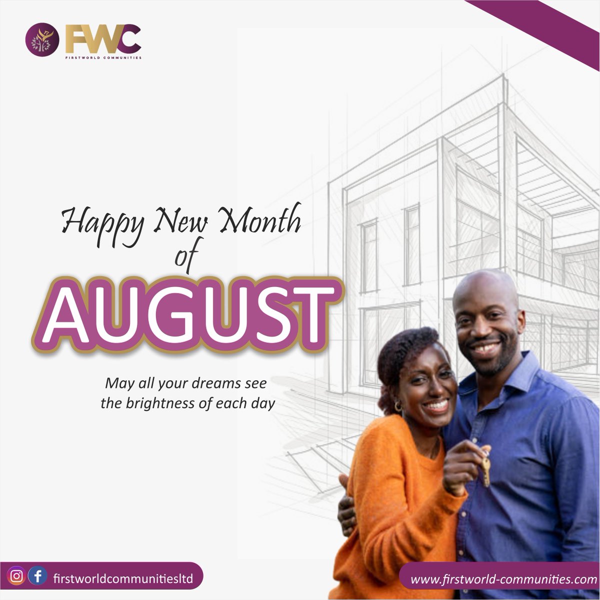 FWCommunities's tweet photo. Welcome to August!
Wishing you a very bright month all the way.
Happy New Month
#happynewmonth
#august2023
.....
.
.

#realestate #realtor #fwc #firstworldcommunities #coopcitylekki #choisgarden #property #forsale #investment #realtorlife #househunting #dreamhome #luxury https://t.co/WGK3bXK2Cd