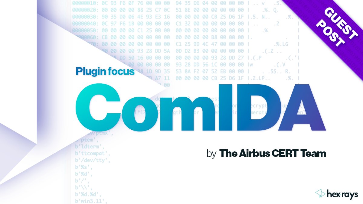 HexRaysSA's tweet photo. Another great #PluginFocus blog post is out! The guys from the Airbus CERT Team are introducing the #ComIDA plugin, a tool focused on finding usage of COM objects inside Windows modules. Read more ๐ https://t.co/PTeGbTmqIS
#IDAPro #IDAPython #IDAPlugin https://t.co/RKkD7fJrDe