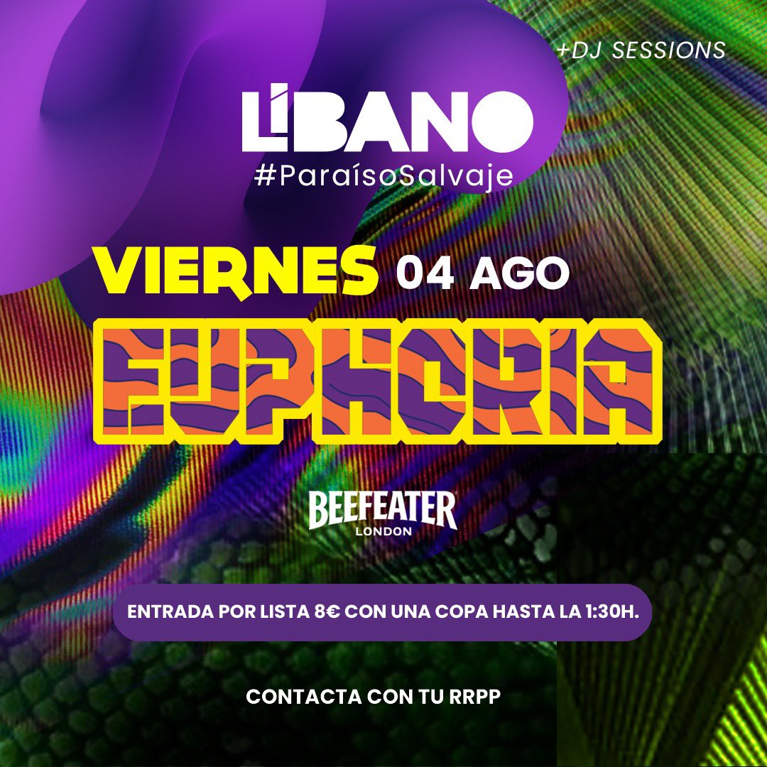 gavilantete's tweet image. Este #finde !
🔳Jueves entrada anticipada

⚫️Viernes y sábado Lista de TETE 23:00 a 01:30 #LibanoTerraza !
Nuestro fiestón #ParaísoSalvaje
¿Te lo vas a perder? 
— Reservas 627335333
#TerrazaLibano #LíbanoSevilla #Party #Night #Sevilla
#Terraza #EspirituLibano #ParaisoSalvaje