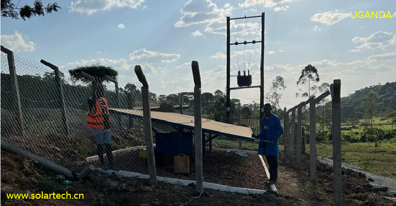 Solar and grid hybrid water pump system to ensure worry free domestic water for Uganda villages #solarhybridpumpinverter #villagewatersupply #domesticwater