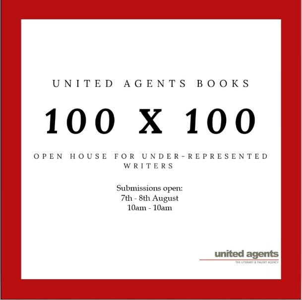 United Agents Books (@ua_books) on Twitter photo SUBMISSIONS ARE NOW OPEN! 🙌
Please email your cover letter, synopsis, and the first three chapters/50 pages to onehundred@unitedagents.co.uk within the next 24 hours.
We will email to let you know if you have been randomly selected within 48 hours of the window closing! SUBMISSIONS ARE NOW OPEN! 🙌
Please email your cover letter, synopsis, and the first three chapters/50 pages to onehundred@unitedagents.co.uk within the next 24 hours.
We will email to let you know if you have been randomly selected within 48 hours of the window closing!