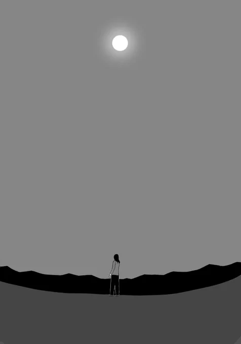 人見知りの女性がアフリカで月を見た話。 8/11  #創作漫画
