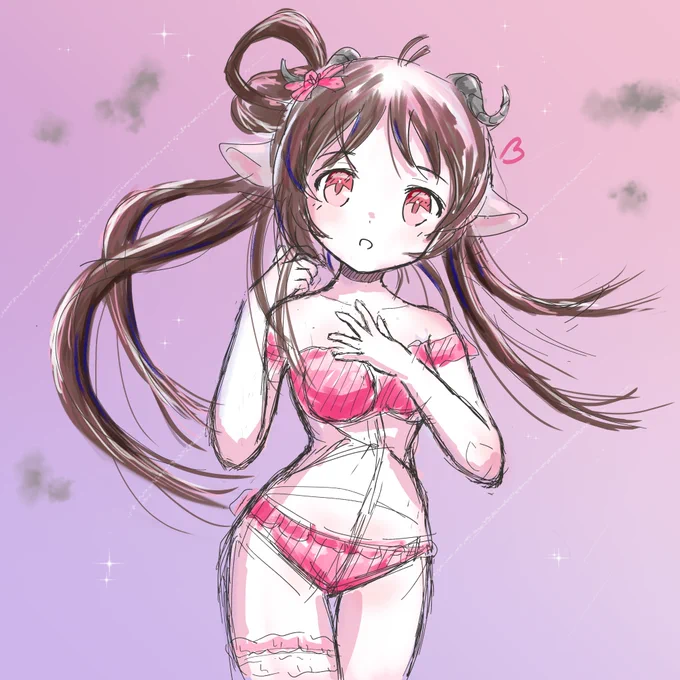 エイヤフィヤトラちゃん～(=゜ω゜)ノウニャンコカラーラフ～なり水着コーデ可愛いですよね～(ノシ'ω')ノシッポバンバン!#アークナイツ #エイヤフィヤトラ  #明日方舟 
