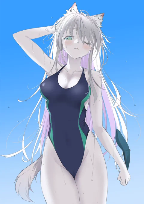 水かきの授業 (再投稿) #ハスキーちゃんの一日 #ケモノ