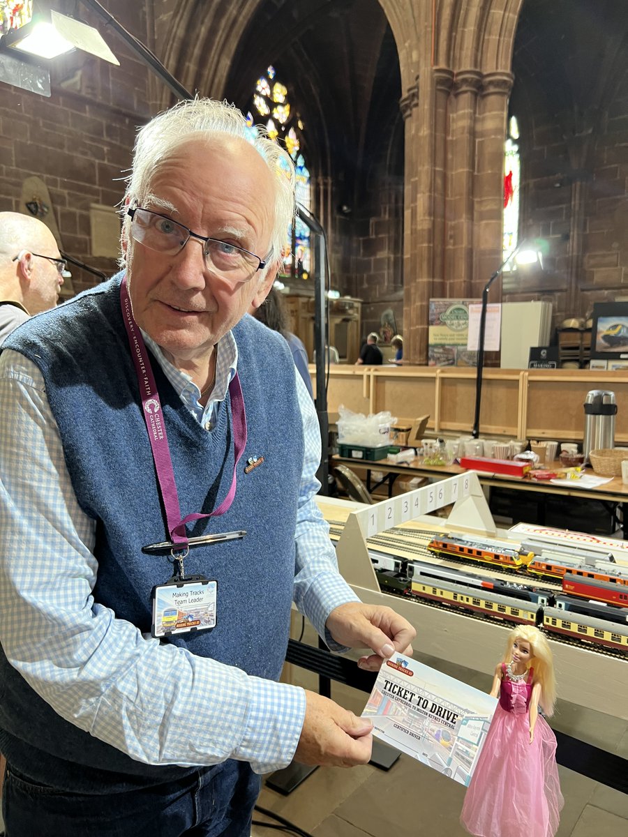 ChesterCath's tweet photo. Barbie got a Ticket to Drive from @PeteWatermanOBE at @MakingTracks3 this week! Head over to our Instagram or Facebook to watch the full videos of her visit to the Cathedral.

#Barbie #MakingTracks3 https://t.co/73hLnliNqw
