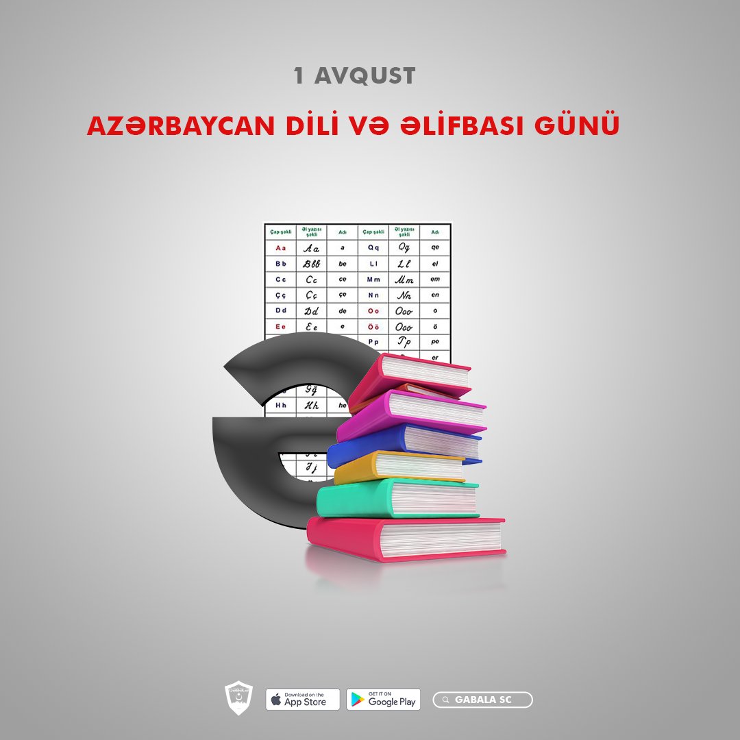 🇦🇿 1 avqust - Azərbaycan Dili və Azərbaycan Əlifbası Günü!

#gsc #gabalasc
