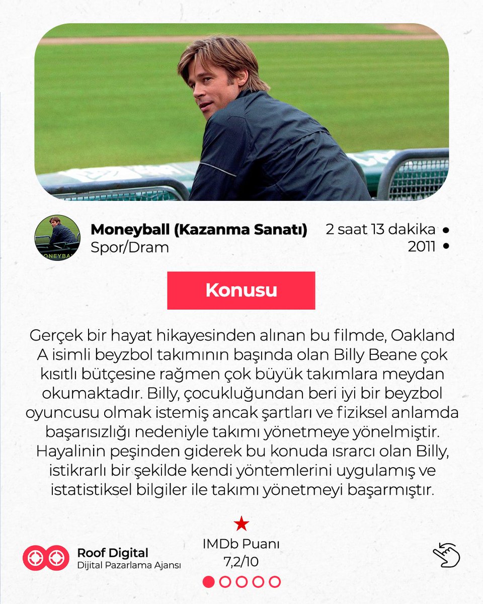 roofdigital's tweet photo. Pazarlamaya ilgi duyan takipçilerimiz için hazırladığımız listeye bir göz atmalısınız! Birbirinden başarılı filmleri içeren bu listede, mesleki hayatınızda size ilham olacak pek çok tüyo mevcut.İzleyeceklere şimdiden keyifli seyirler! PART-1 https://t.co/Qac6Z6iBDi