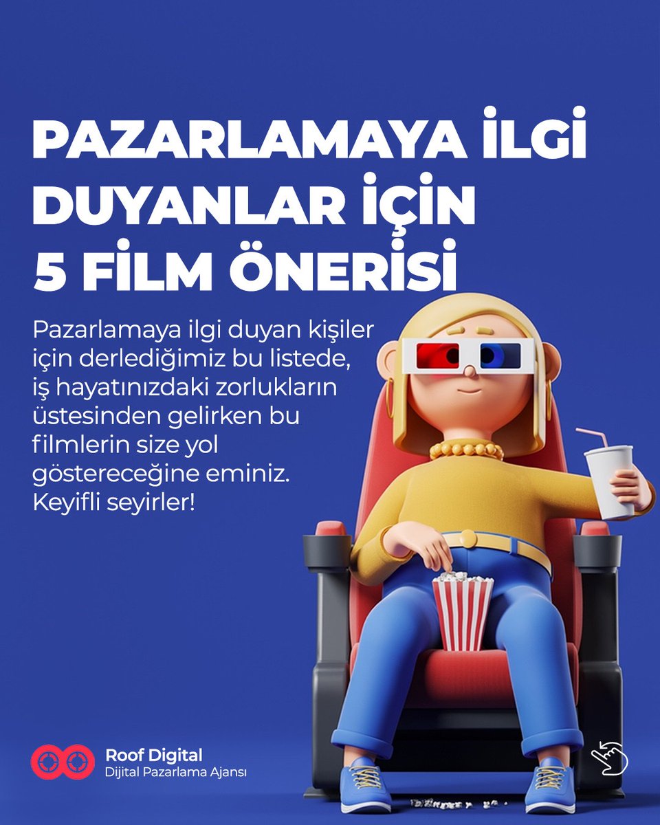 roofdigital's tweet photo. Pazarlamaya ilgi duyan takipçilerimiz için hazırladığımız listeye bir göz atmalısınız! Birbirinden başarılı filmleri içeren bu listede, mesleki hayatınızda size ilham olacak pek çok tüyo mevcut.İzleyeceklere şimdiden keyifli seyirler! PART-1 https://t.co/Qac6Z6iBDi