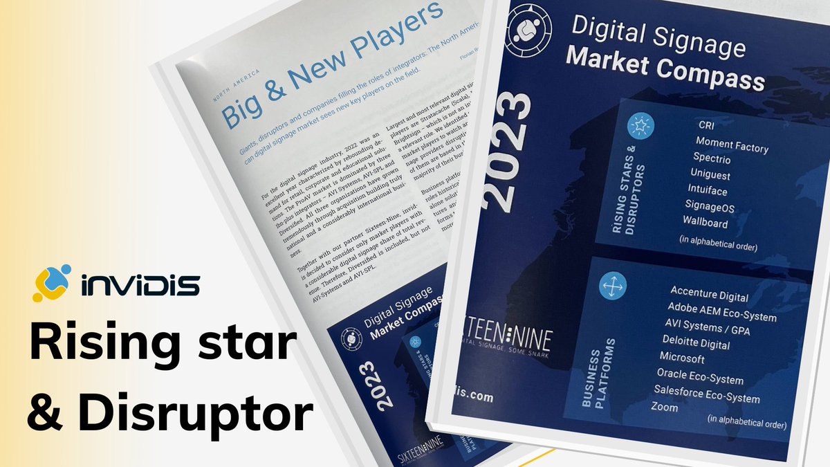 signageOS's tweet photo. We are excited to share that signageOS has garnered recognition in the renowned invidis Yearbook 2023 for its achievements.
#invidis #digitalsignage #signageOS https://t.co/ucc63Pp5oW