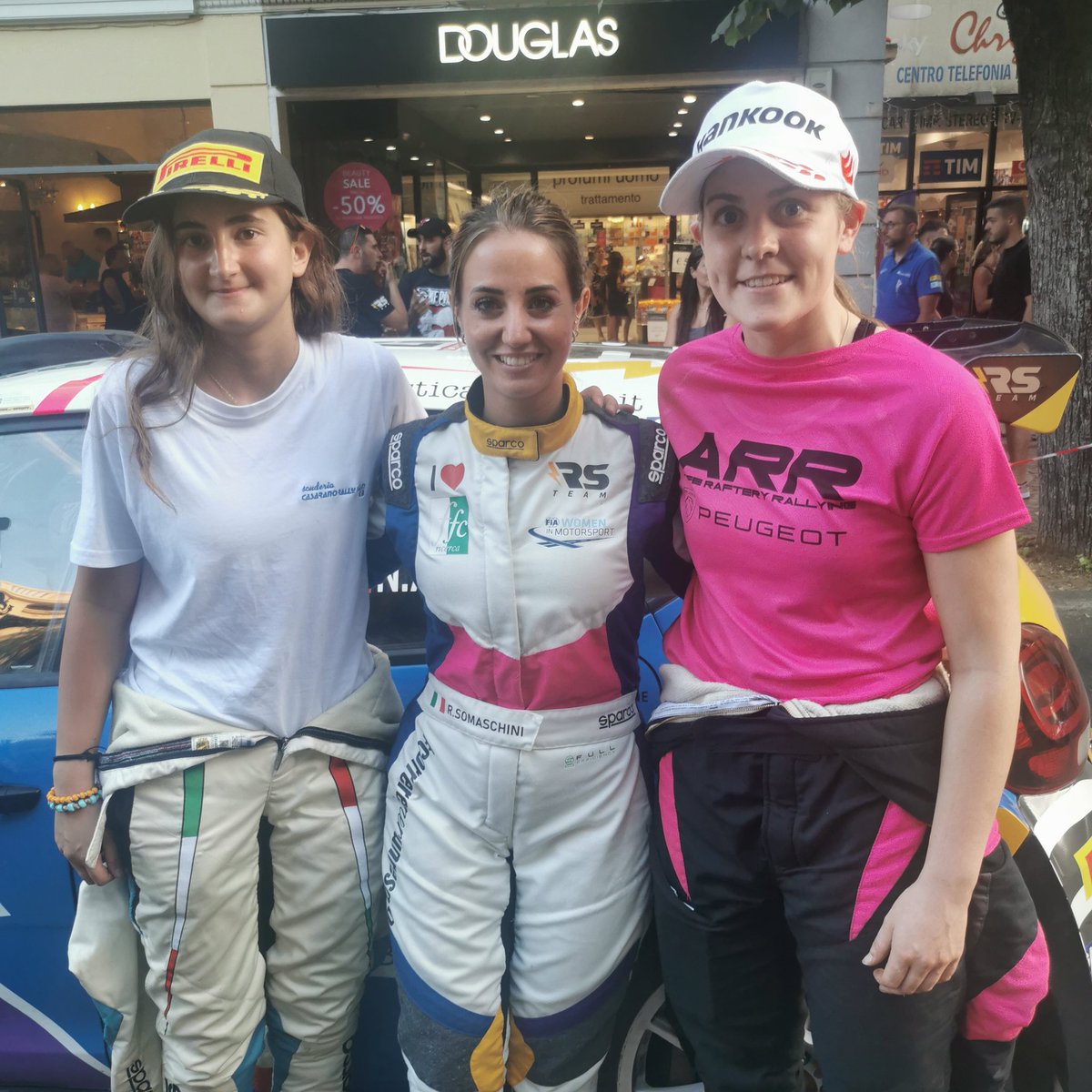 At the Finish of <a href="/RallydiRoma/">RallydiRomaCapitale</a> Top 3 Female Drivers in the event <a href="/RafteryAoife/">Aoife Raftery</a> Top Rally4 driver, Sara Carra second in Rally4 with Rachel Domaschini Top ddiver in Rally2..