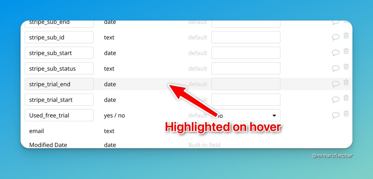 Nice to see data fields highlighted on hover in <a href="/bubble/">Bubble</a> so I can see which trashcan or comment to click without resizing my screen.