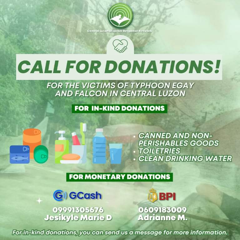 CLDRNetwork's tweet photo. Let’s help Central Luzon!

These families need hot meals and food survival packs as they repair their devastated homes, and farm inputs to rebuild destroyed food crops.

GCASH
Jesikyle Marie D.
09991305676

BPI
0609183009 
Adrianne M. 

#EgayPH
#FalconPH https://t.co/KSGhPV8rHc