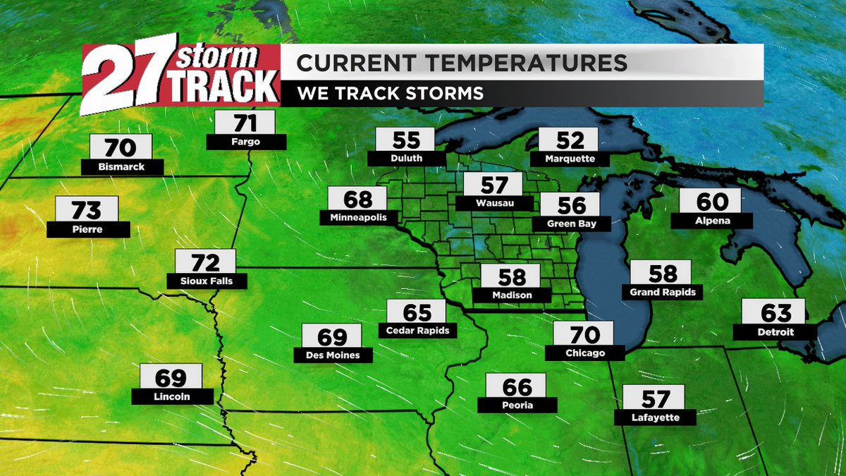 27StormTrack's tweet photo. Comfy cool for us right now, but those warmer temperatures out west are heading our way. @MaxTsaparis is tracking how hot it gets on #WakeUpWI &amp; @gma. https://t.co/gZMZ1q4mpo