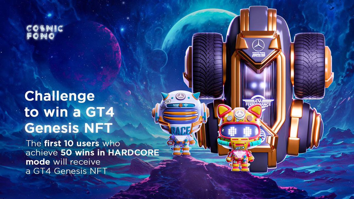 Leaderboards, tournaments and cash events are coming! 😍

5000 #USDT or a Genesis #NFT from the GT4 collection, or all of them at once? In honor of the launch of Cosmic FOMO fully featured version and the long awaited HARDCORE mode, we have prepared the following activities: 

💵