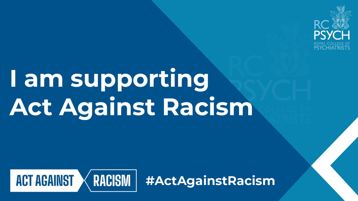 There are many ways in which you can help support the #ActAgainstRacism campaign, whether you are an individual who wants to spread the word or an organisation that is adopting the guidance.

Learn more here ⬇️
rcpsych.ac.uk/improving-care…