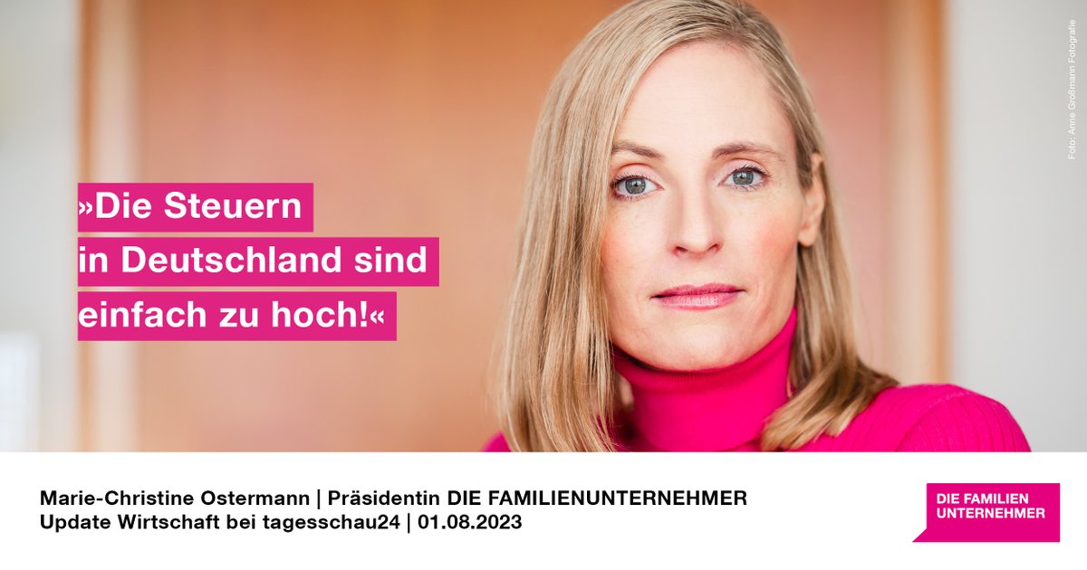 Viele Familienunternehmen wollen in Deutschland investieren, doch der Standort wird immer unattraktiver.  Höchste Zeit mit einer neuen Angebotspolitik gegenzusteuern!

Zum Interview 📺 ow.ly/TSzw50PpOi2