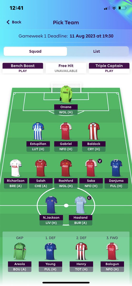 andre_repstad's tweet photo. @LetsTalk_FPL Could go Nkunku/Mbuemo for Jackson/Richarlison, Richarlison gets dropped if Kane stays. Could also go Joao Pedro for Danjuma. https://t.co/w7PFq4EesR