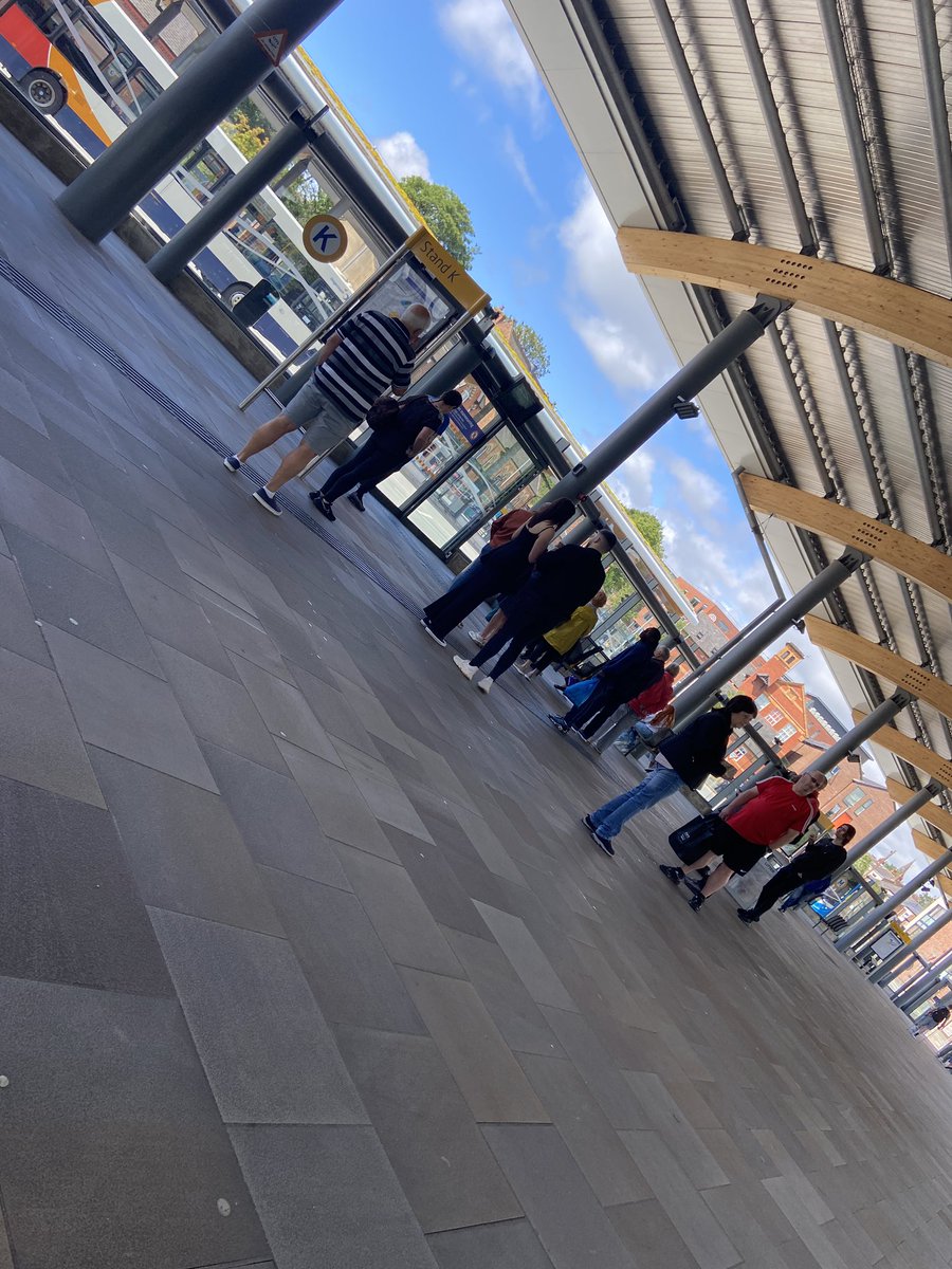 STUEYSTWEETS's tweet photo. British people are stupid. They all stood up because the time table said the bus was here. Clearly it’s not #Lemmings #BeingBritish https://t.co/Gy7AMmUxFL