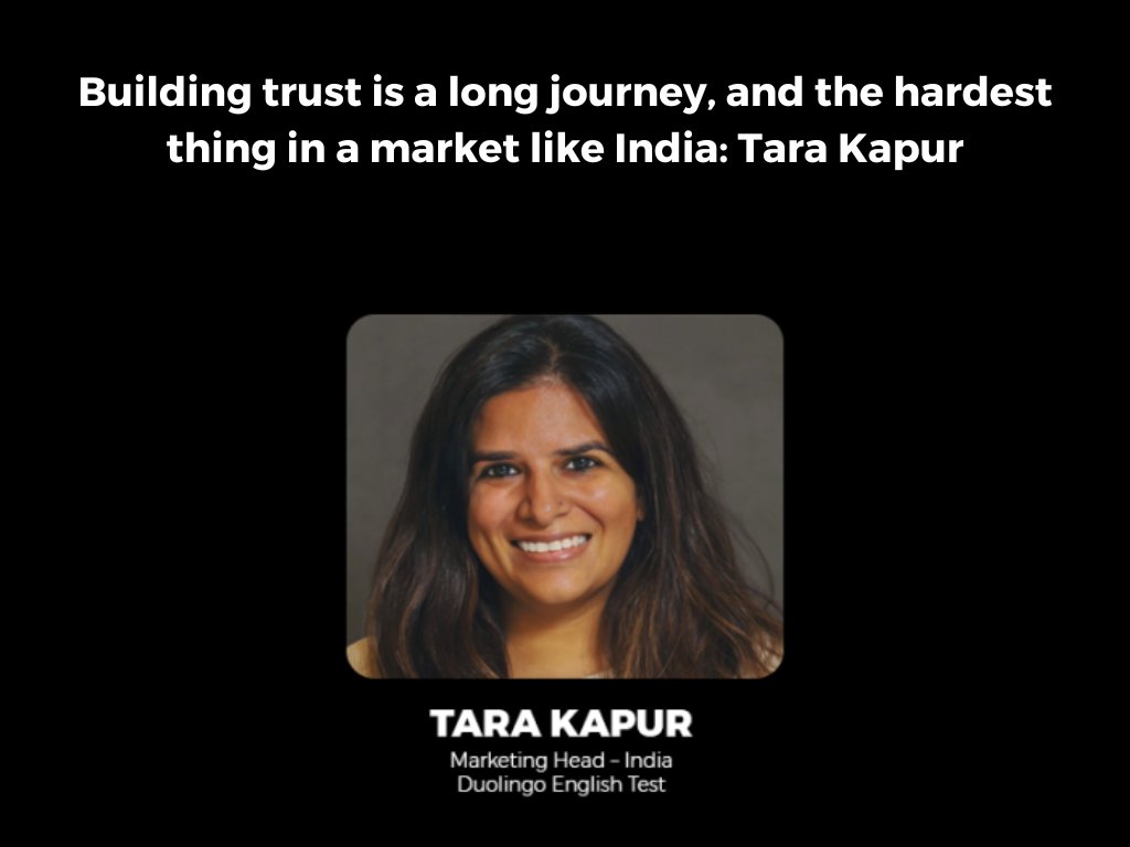 .<a href="/tara_s_k/">Tara Kapur</a> of <a href="/duolingo/">Duolingo</a> English Test converses with Social Samosa about navigating through the rapid shifts in social media trends, emerging technologies, and establishing a global brand in the culturally strong Indian market.