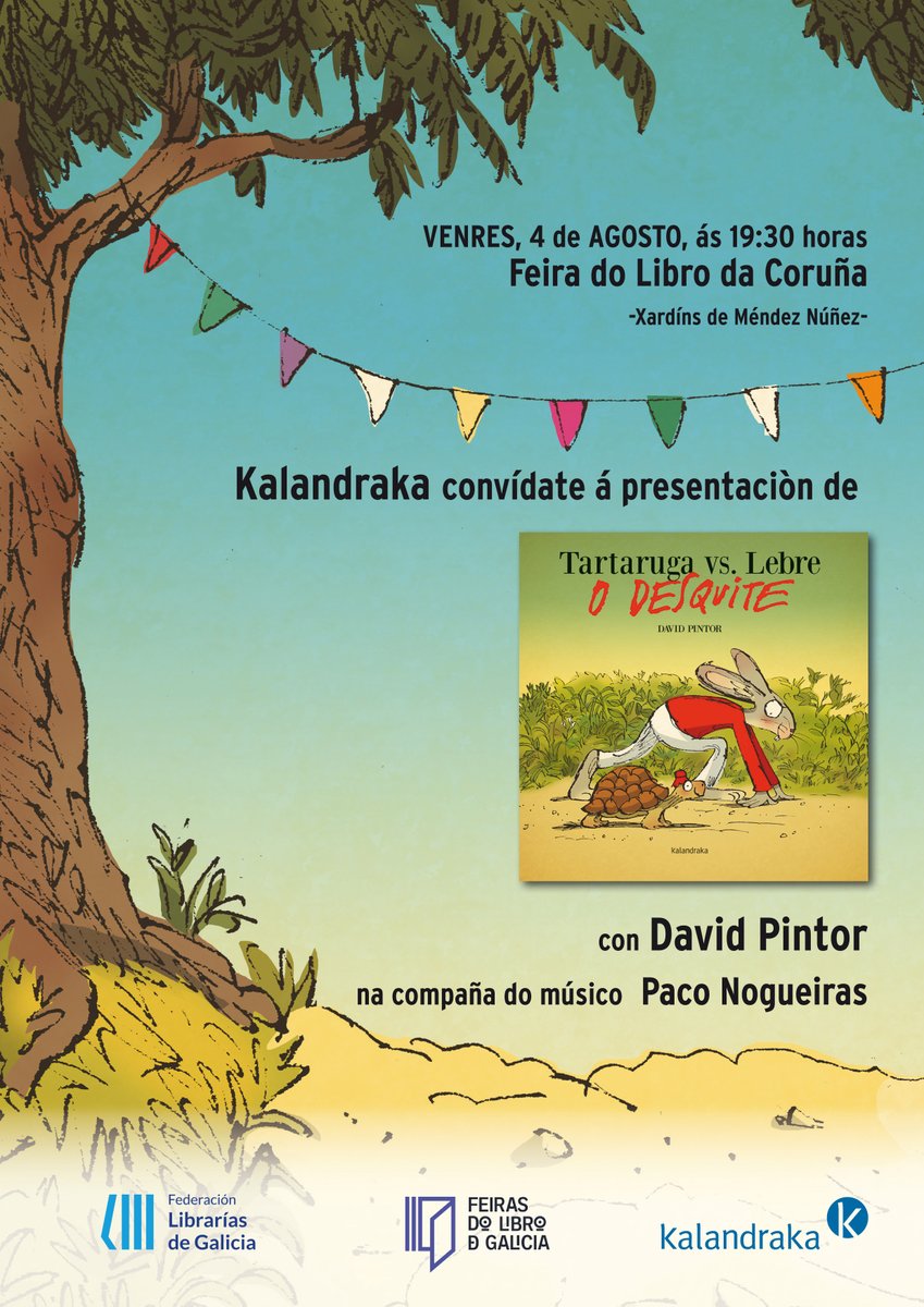 KalandrakaEdit's tweet photo. Mañá ás 19h #BibianaCandia e #XoseCobas asinan #Azucre na caseta de @LibreriaLume
Volverá #DavidPintor (venres) a presentar #TartarugaVsLebre
Sumaranse #OscarVillan (sábado) #KikoDaSilva (domingo) e #FernandoPerezHernando (martes) contaranos #Chuvisca
🗓️https://t.co/WLf8a87uAk https://t.co/rmbFoOVldi