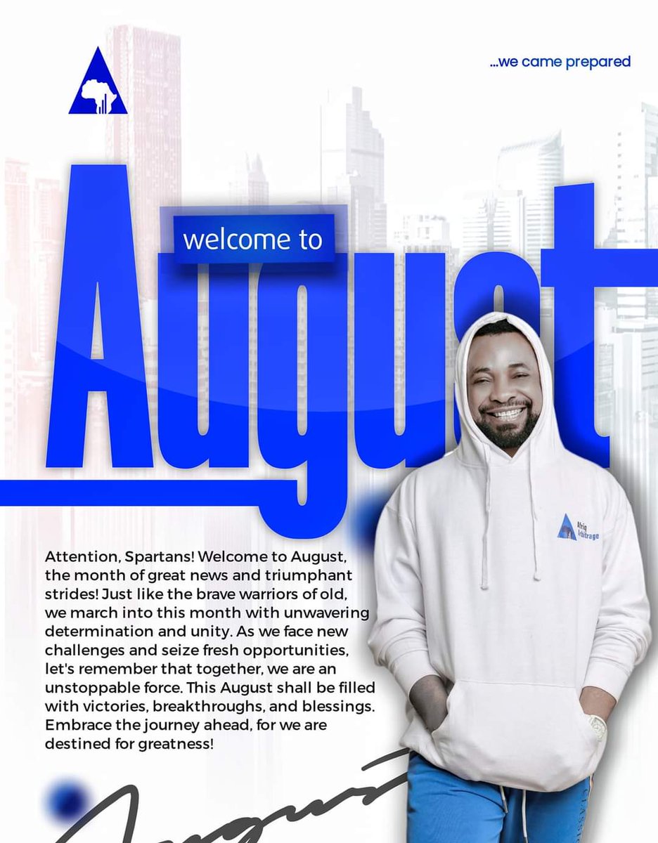 afriq_group's tweet image. Attention, Spartans! 🛡️🗡️ Welcome to August, the month of great news and triumphant strides! Just like the brave warriors of old, we march into this month with unwavering determination and unity. As we face new challenges and seize fresh opportunities,  #RiseupSpartansRiseup!