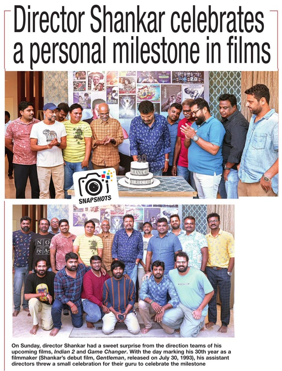 Tamilprint's tweet photo. Director #Shankar celebrates a personal milestone in films 

@shankarshanmugh #30YearsOfShankar 
#GameChanger #Indian2 https://t.co/GNuOqveN0r