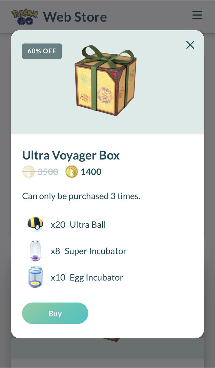coupleofgaming's tweet image. There’s 2 crazy good value boxes in the #PokemonGO web store right now that you can grab using PokéCoins! 
Check them out before they’re gone👇🏻
store.pokemongolive.com