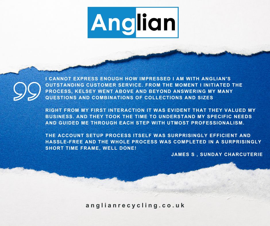 DemoAnglian's tweet photo. It's great to receive #customer #testimonials like this one!! Thank you #sundaycharcuterie for your really kind words that we've shared with the #team!

#anglianwasterecycling #teamappreciation #testimonialtuesday #reviewsmatter #reviews #feedback https://t.co/M6B9y7Ayh7