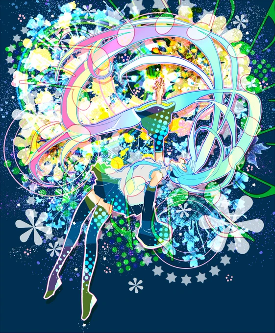 【初音ミク16周年記念イラストコンテスト】 で「初音ミク16周年特別賞」と「初音ミク16周年賞」に合計三枚のイラストを選んで頂きました 画集に収録して頂いたり、グッズにもなるそうなので楽しみです