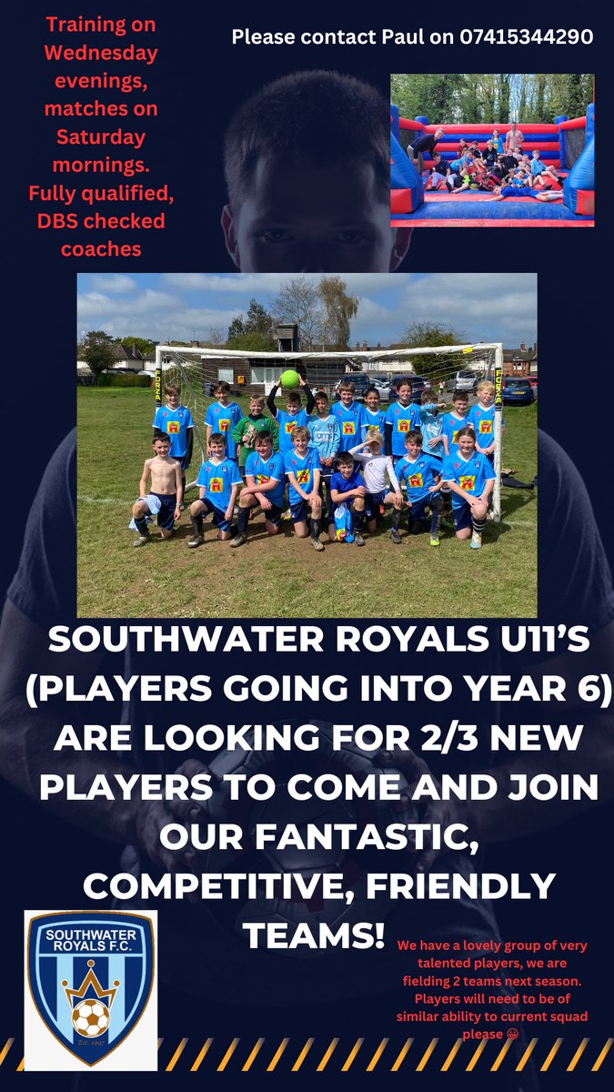 OnTheBall_Paul's tweet photo. My awesome @YouthRoyals U11 are looking to add 2/3 new players to add to our fantastic bunch of friendly, talented&amp;skillful teams,we are looking for players going into Y6.They are the nicest bunch of kids going,play fantastic football&amp;have fantastic relationships with each other! https://t.co/8rpIlPQ1k3