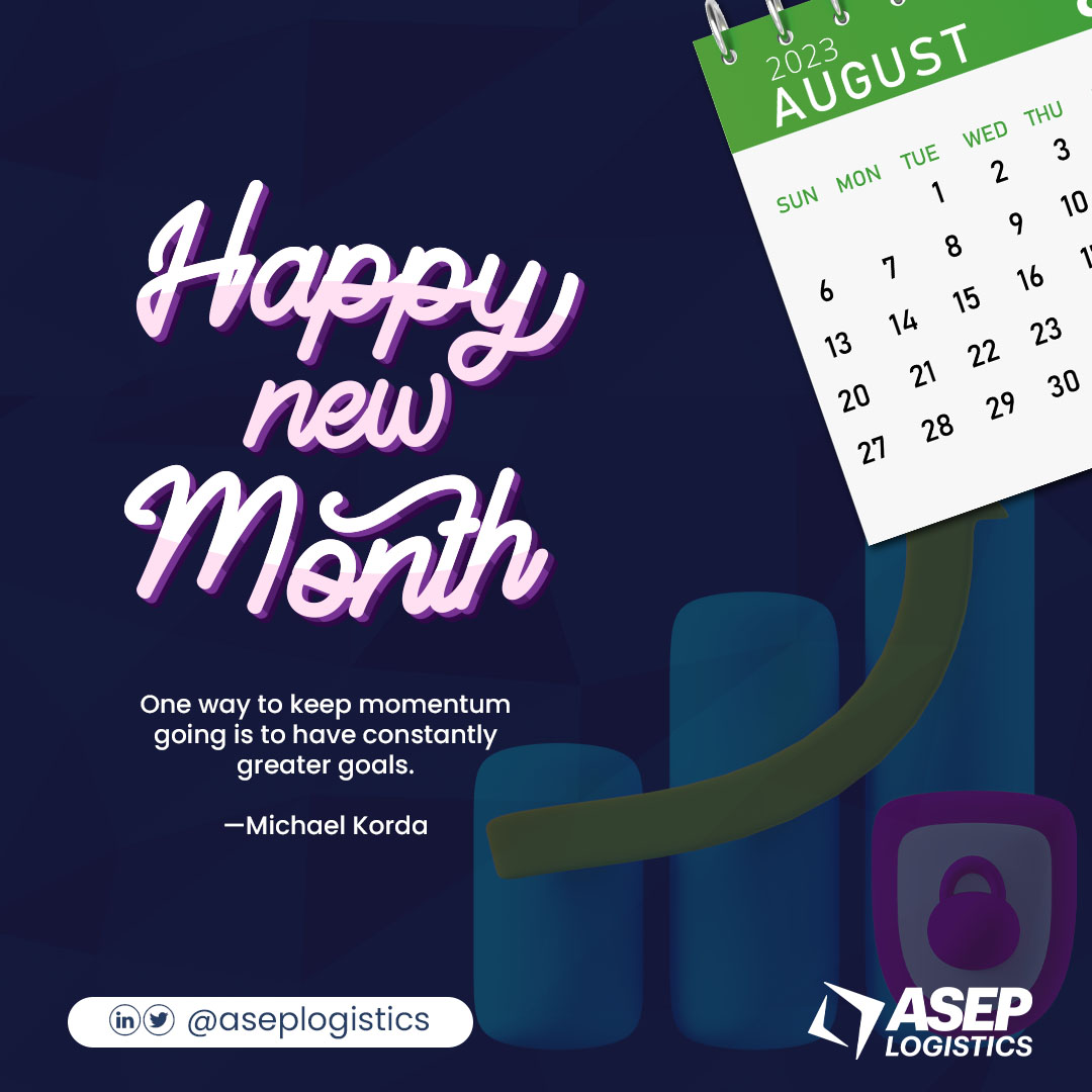 Asep_Logistics's tweet photo. August! As we step into this new month at ASEP, we embrace the spirit of growth, innovation, and determination. With our unwavering commitment to excellence, we are poised to conquer new challenges and deliver exceptional solutions to our clients. #aseplogistics https://t.co/azaU9bYo7Q