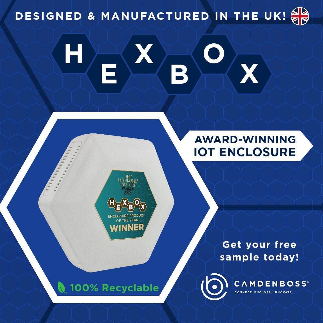 CamdenBoss's tweet photo. Discover the Award-Winning Hex Box!🏆
✅6 self-retaining, removable side panels
✅Versatile PCB or Raspberry Pi compatibility
✅Wall mountable
https://t.co/TNOINvm91H
sales@camdenboss.com
01638 716101
#ukmanufacturing #ukmfg #hexbox #enclosures #plasticenclosure #awardwinning https://t.co/CADEJrGdye