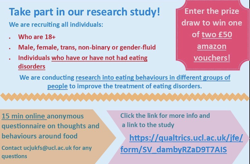 TransActualUK's tweet photo. *Research request*
Hello! Please consider filling out my PhD questionnaire.
It’s for anyone with or without an eating disorder, a 15min online survey.
Link: https://t.co/Z6o3STWkYT
#TransSurvey #TransResearch https://t.co/wMGXcwcaaO